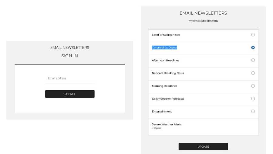 email signup example