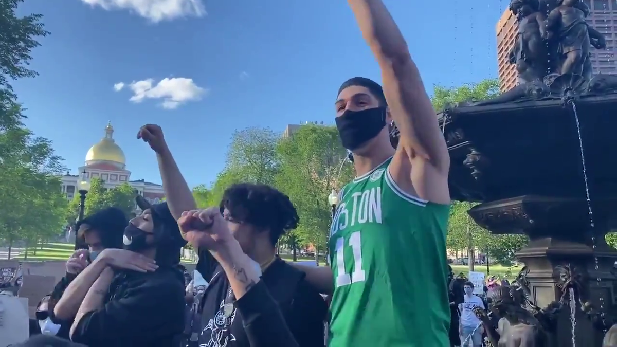 Celtics player Enes Kanter joins Boston protest of George Floyd's ...