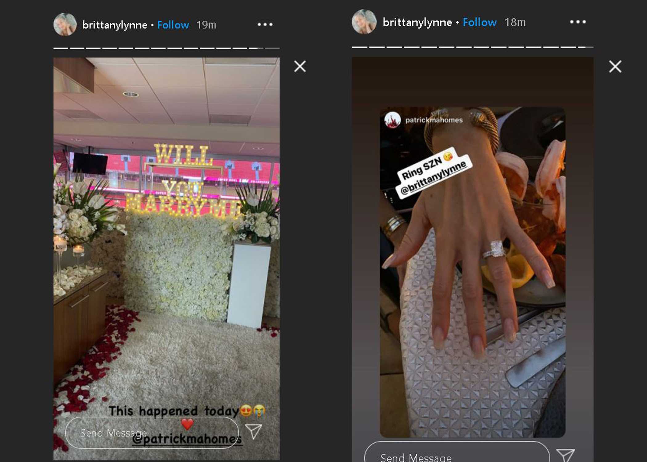 Patrick Mahomes Proposes Brittany Matthews With Massive Ring