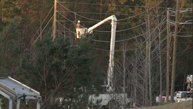 Crews work to restore power to tornado-torn areas