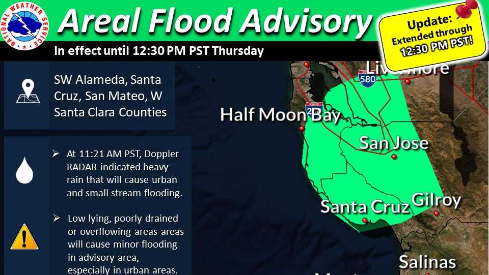 Special weather statement, flood advisory issued for parts of Central Coast