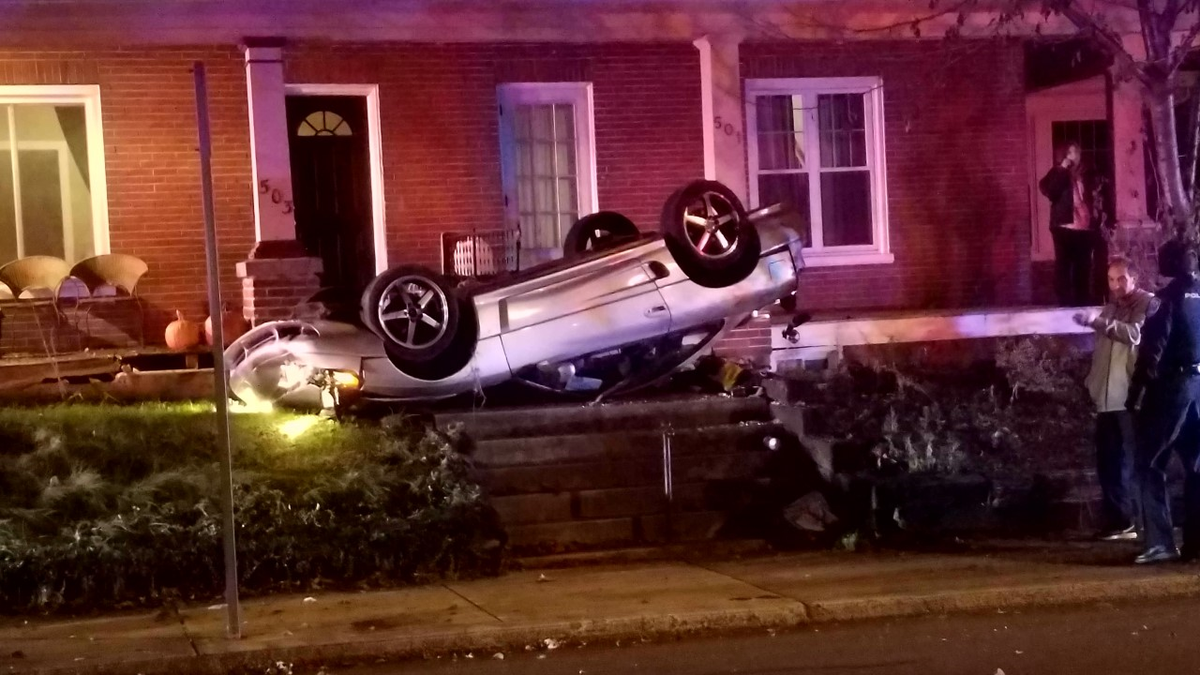 Car lands on porch in Ephrata