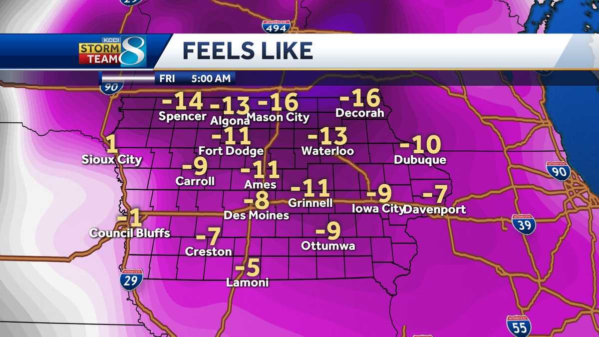 Wind chill advisory, other weather warnings in effect for most of Iowa