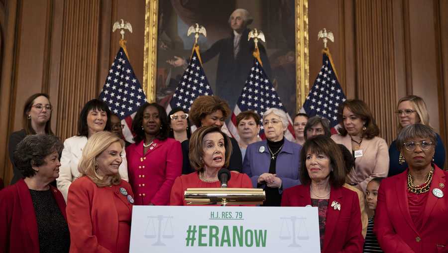 Speaker of the House Nancy Pelosi (D-CA) speaks at a press conference on the House’s upcoming vote to remove the ratification deadline for the Equal Rights Amendment (ERA) on February 12, 2020 in Washington, D.C.