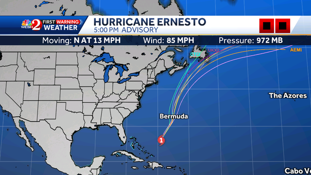 Hurricane Ernesto track: Storm to intensify, close in on Bermuda