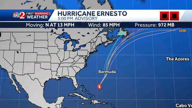 Hurricane Ernesto track: Storm to intensify, close in on Bermuda