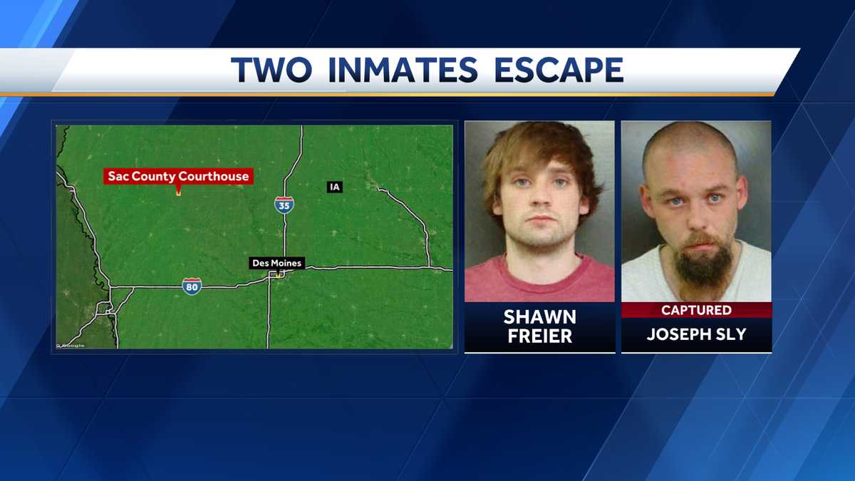 Offduty officer locates 1 of 2 escaped inmates from Sac County