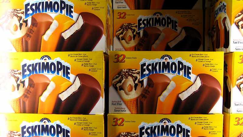 A box of Eskimo Pie treats is shown.