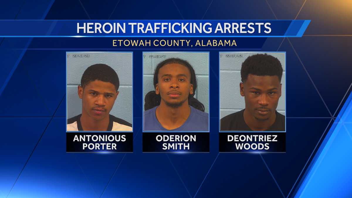 3 men arrested on drug trafficking charges in Etowah County