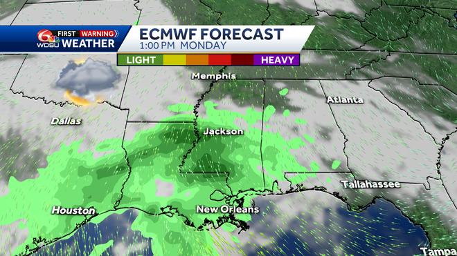 New Orleans weather forecast high low temp rain chance Mardi Gras