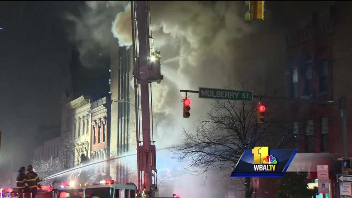 Firefighters battle 4alarm fire in downtown Baltimore