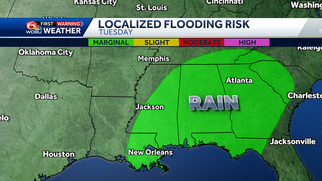 Flood risk on Tuesday