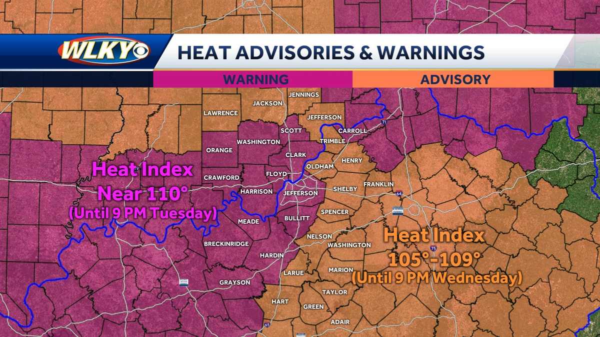 Excessive heat warning issued for Louisville region: Temps will feel ...