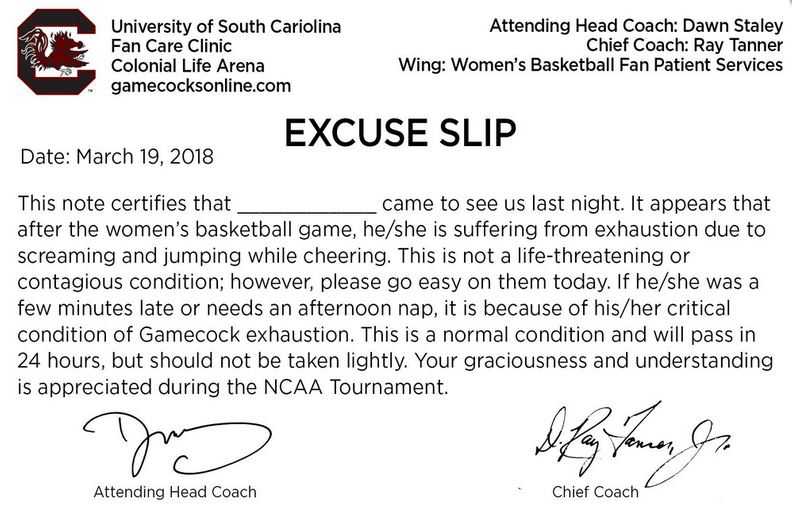 staley issues excuse for gamecock fans for late tipoff sunday excuse slip