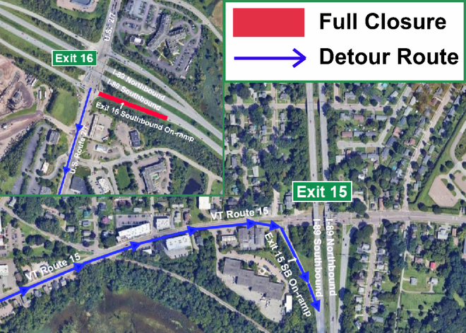 Exit 16 on-ramp closed overnight for diverging diamond work