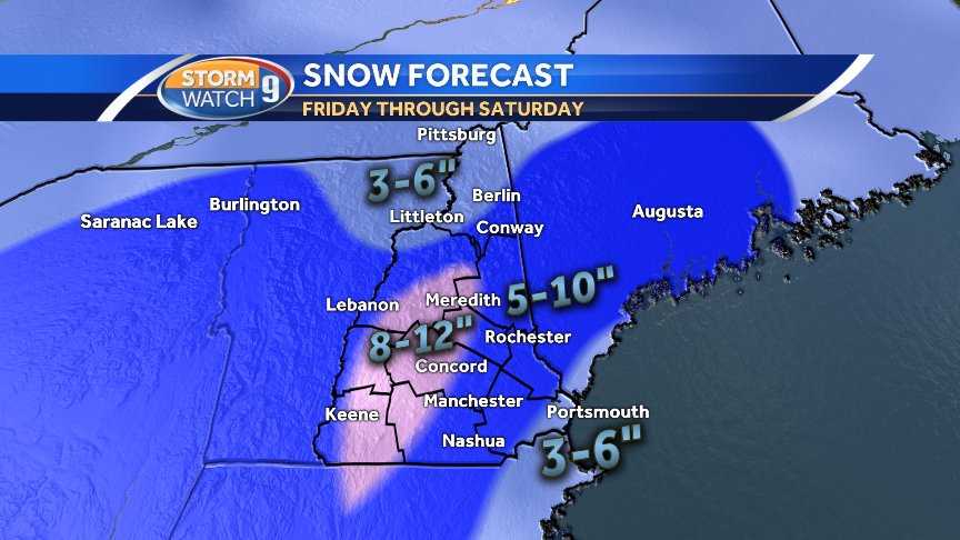 Heavy snow to push through NH Friday through Saturday
