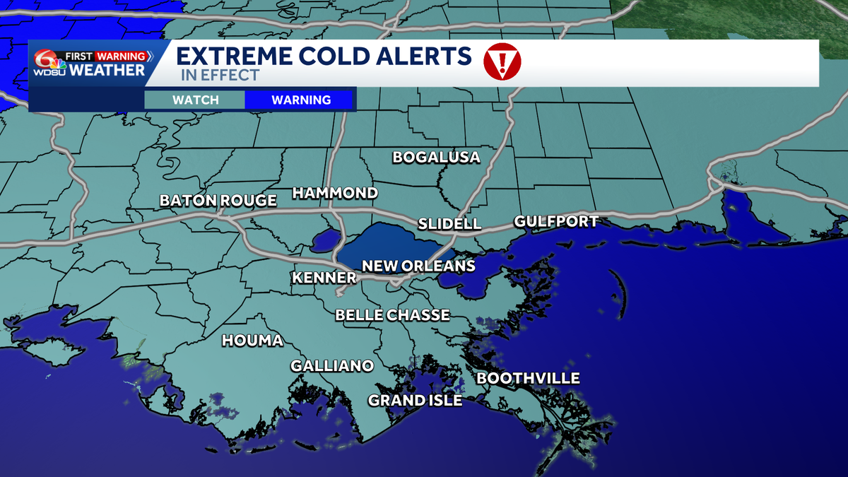 Extreme Cold Watch issued for all of southeast Louisiana. How you should prepare