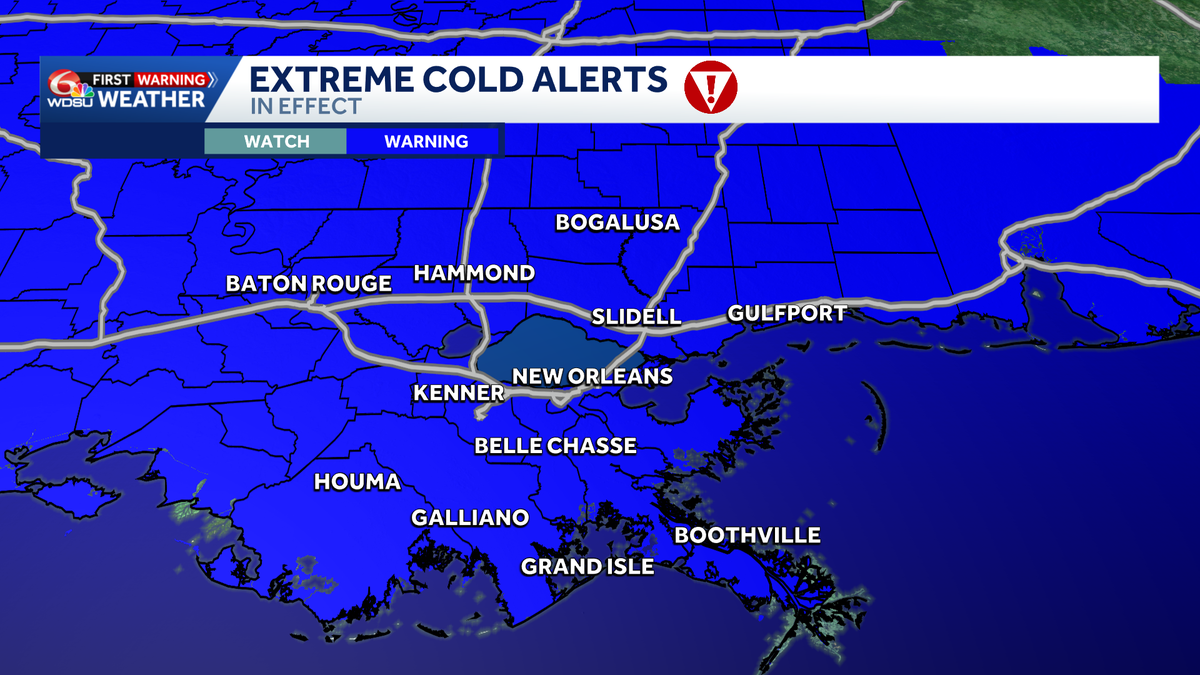 Extreme Cold Warning issued for all of southeast Louisiana. How you should prepare