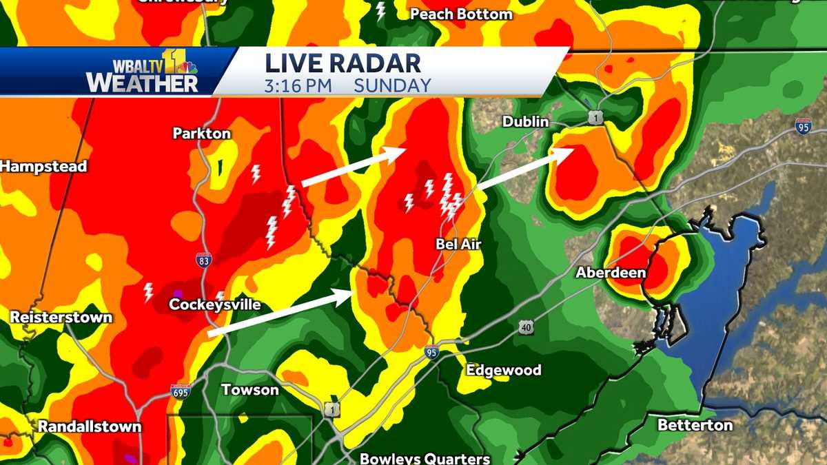 Severe storms coming Sunday afternoon to Baltimore