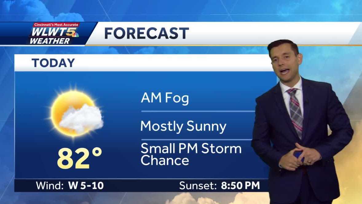 Sunny with a few rain chances this afternoon