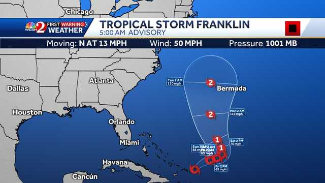 Tropical Storm Franklin: Paths, spaghetti models - Vimarsana News