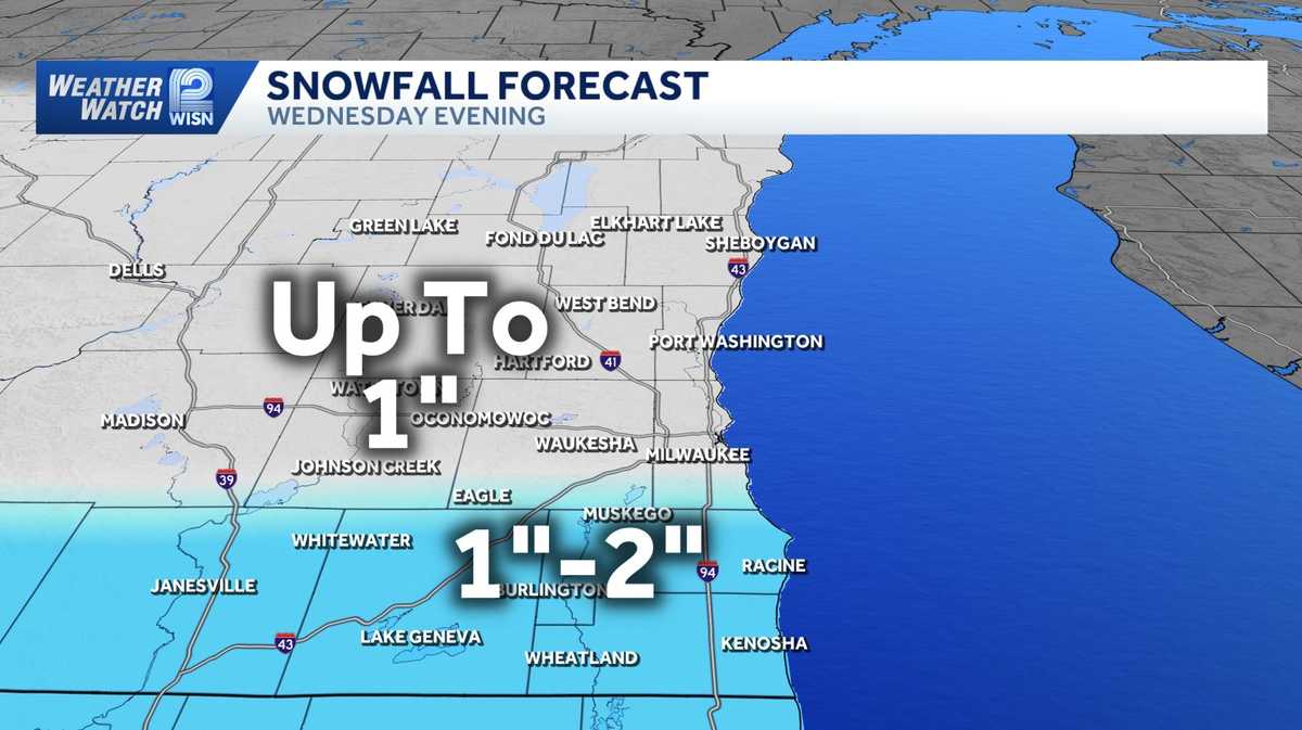 Wednesday evening snow: Winter weather advisory issued for SE Wisconsin counties