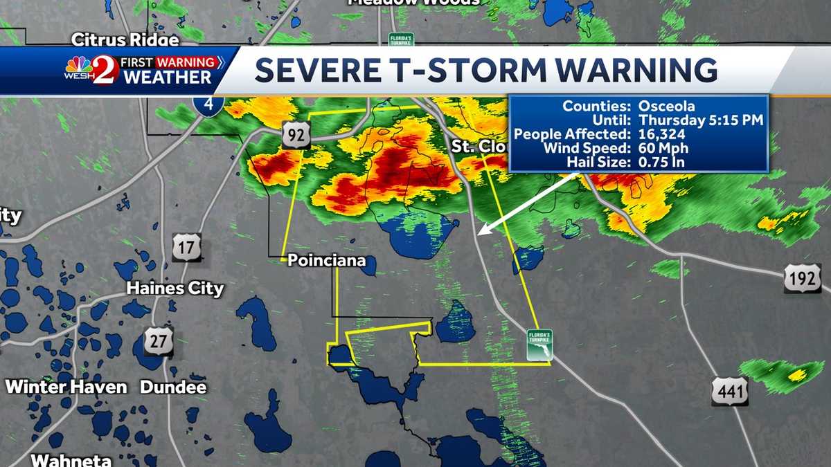 Severe thunderstorm warning expire in Seminole, Orange, Osceola counties