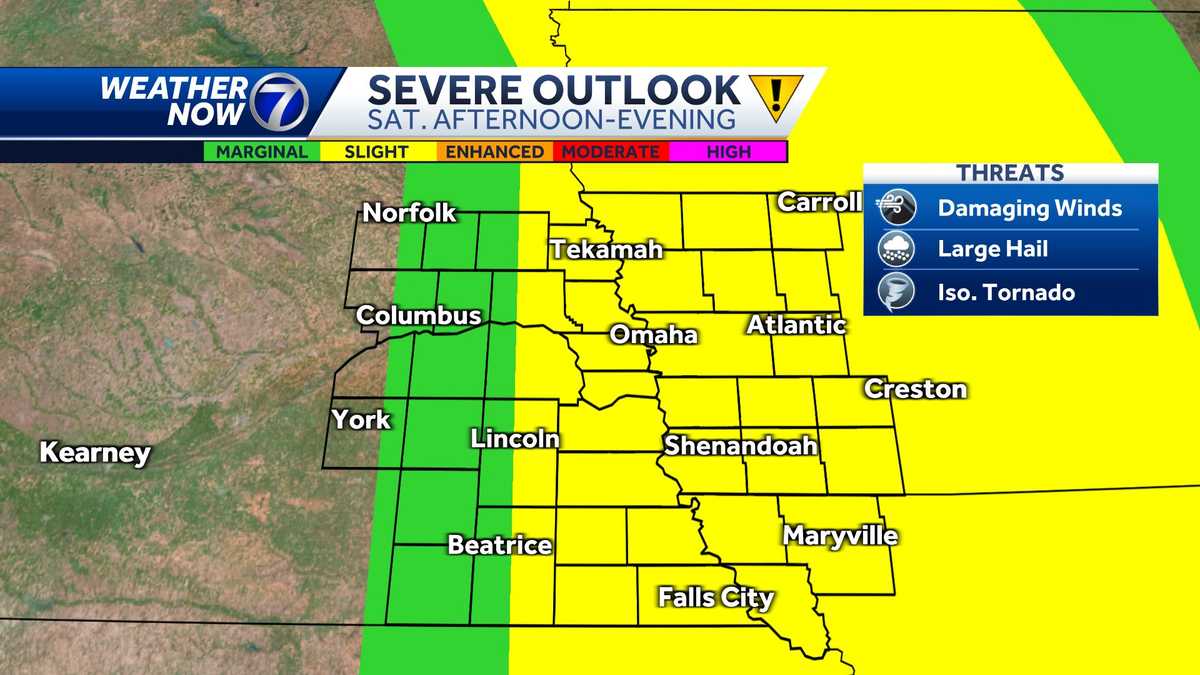 Omaha forecast: Strong to severe storms possible Saturday