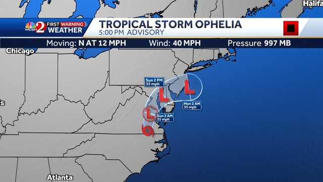 Tropical Storm Ophelia makes landfall, brings heavy rain - Vimarsana News