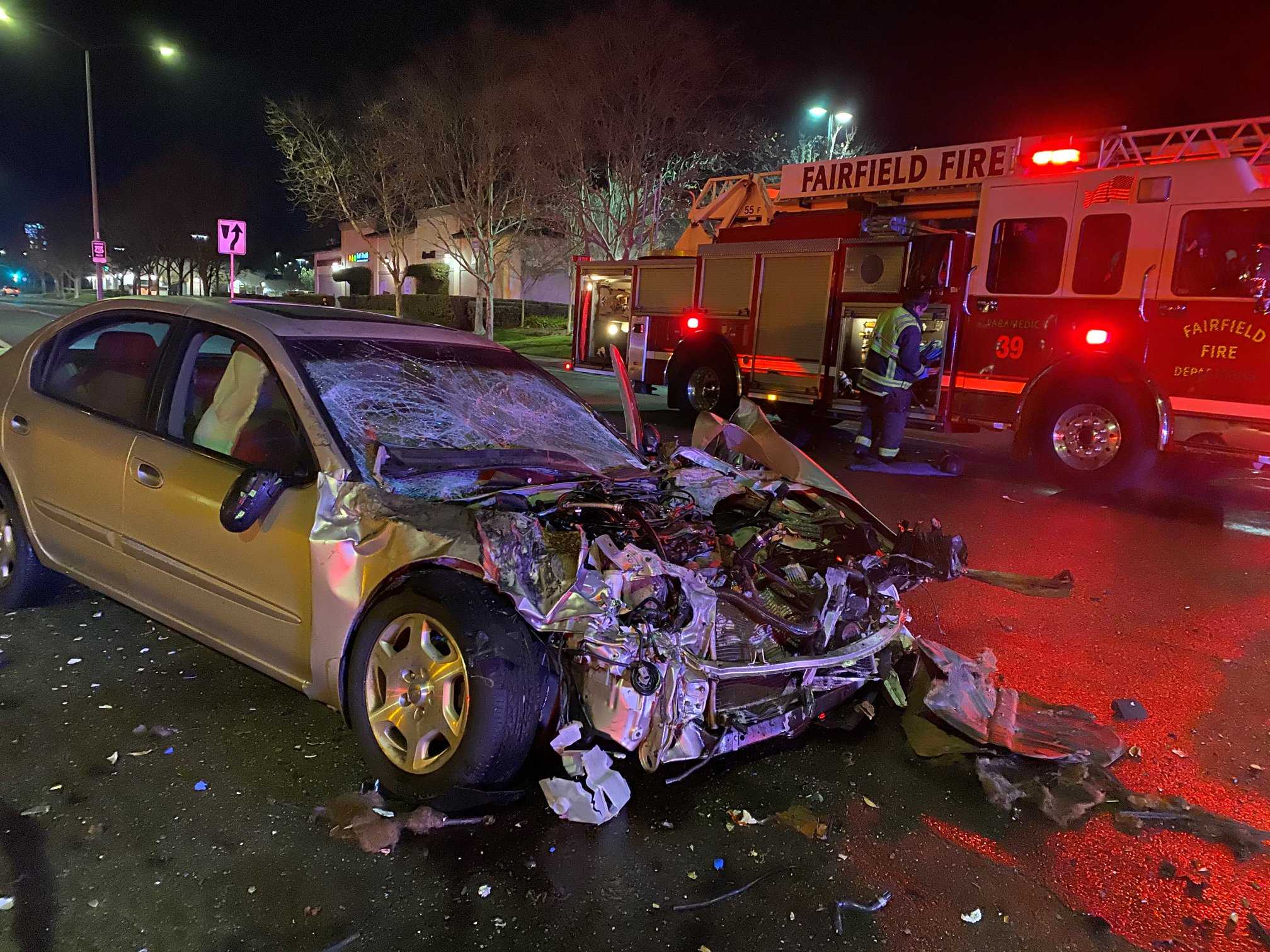 2 Injured In Fiery Head-on Crash In Fairfield, Officials Say