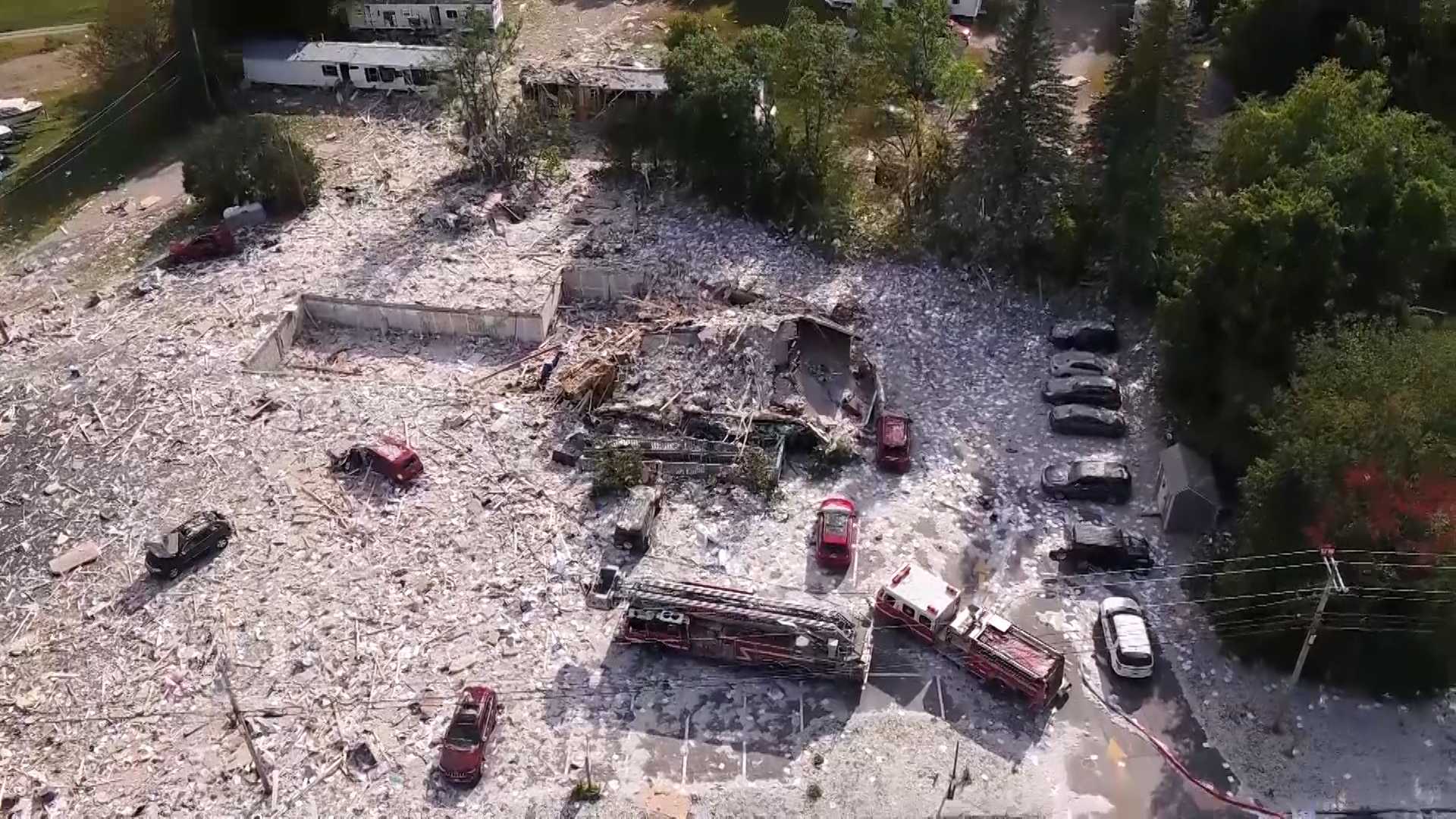 Drone video shows devastation caused by Farmington explosion