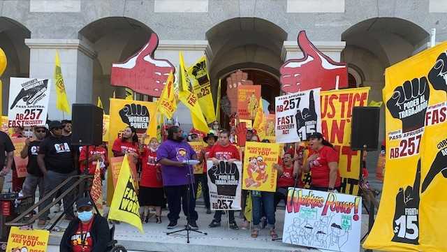 Fast Food workers rally outside California Capitol for action on ...