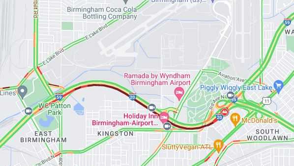 Deadly accident closes lanes on I-59 at I-20 junction in Birmingham
