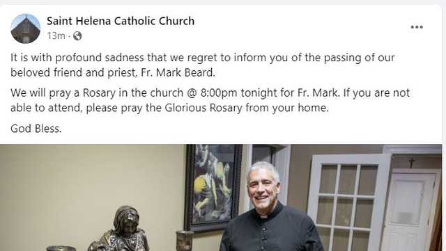 Amite Catholic church mourning the death of its pastor - Vimarsana News