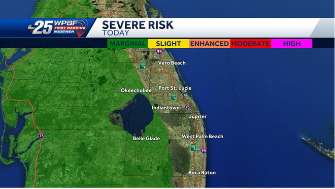 Risk for strong to severe storms in South Florida