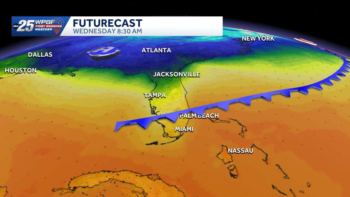 Near record highs before cold front in South Florida