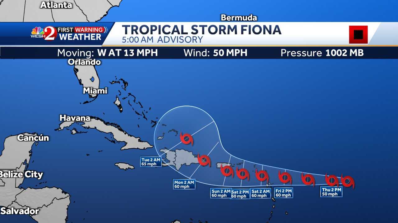 Tropical storm tracker: Fiona moving west - Vimarsana News