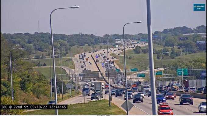 Two-vehicle crash on Interstate 80 in Omaha