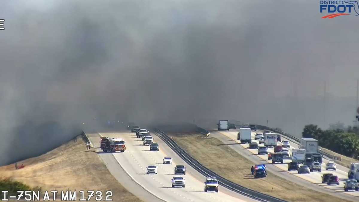 60-plus-acre brush fire impacted I-75 traffic in Charlotte County