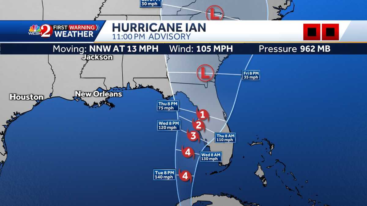 Latest models show where Ian expected to make landfall