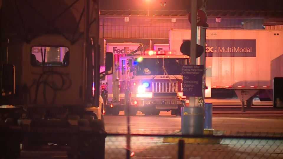 Emergency Crews Respond To Hazmat Situation At Fedex Facility