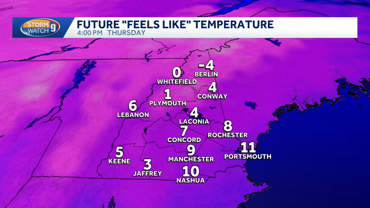 Cold, windy Thursday expected as temperatures drop across New Hampshire