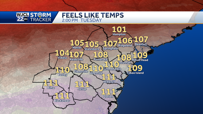 Savannah: Triple digit feels like temperatures and storms ahead