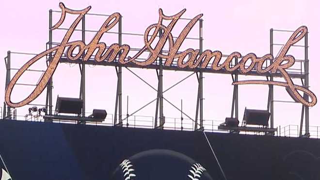 The John Hancock sign in CF at Fenway Park has been removed, after