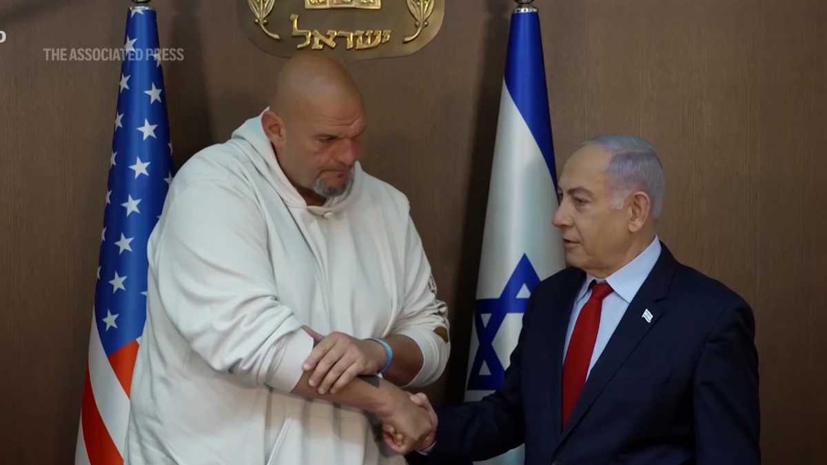 PA Sen. John Fetterman meets with Israeli Prime Minister Netanyahu