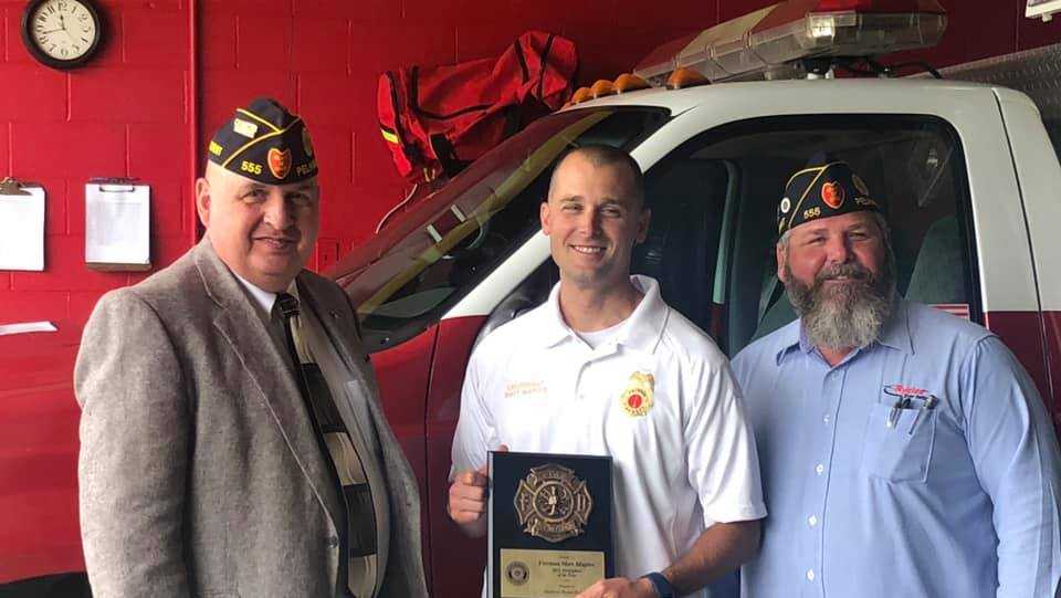 Pelham firefighter named Firefighter of the Year by American Legion post