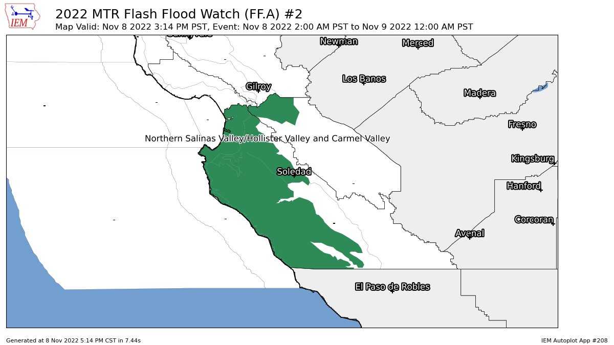 Flash flood watch extended in Monterey County until Wednesday