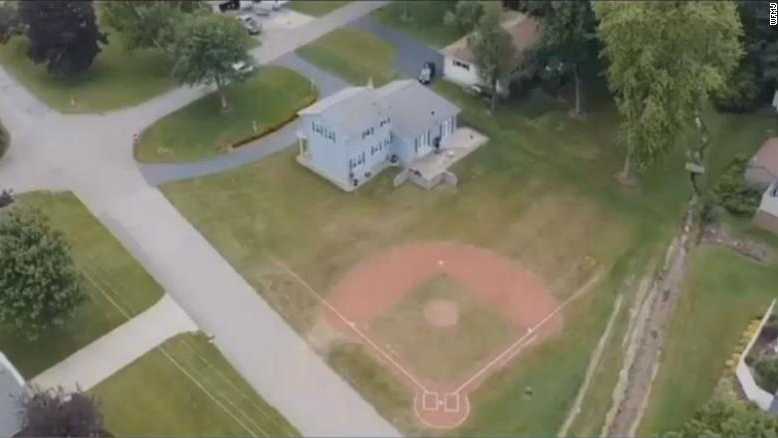 The baseball diamond in Brookfield Township, Ohio.