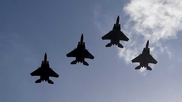 Seven F-15 fighter jets fly over Cincinnati, fleeing path of Dorian