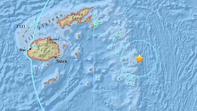 Earthquake hits Fiji region